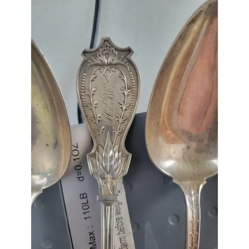 Schulz and Fischer Sterling set of 6 spoons TBSP or serving Faralone 10oz